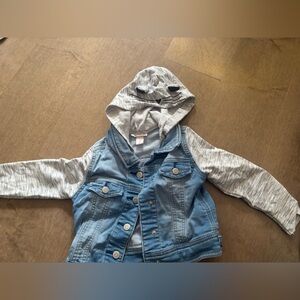 Cat and Jack denim and jersey jacket 3T